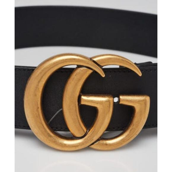 Gucci Black Smooth Leather Double G Belt 65/26 - Picture 2 of 4